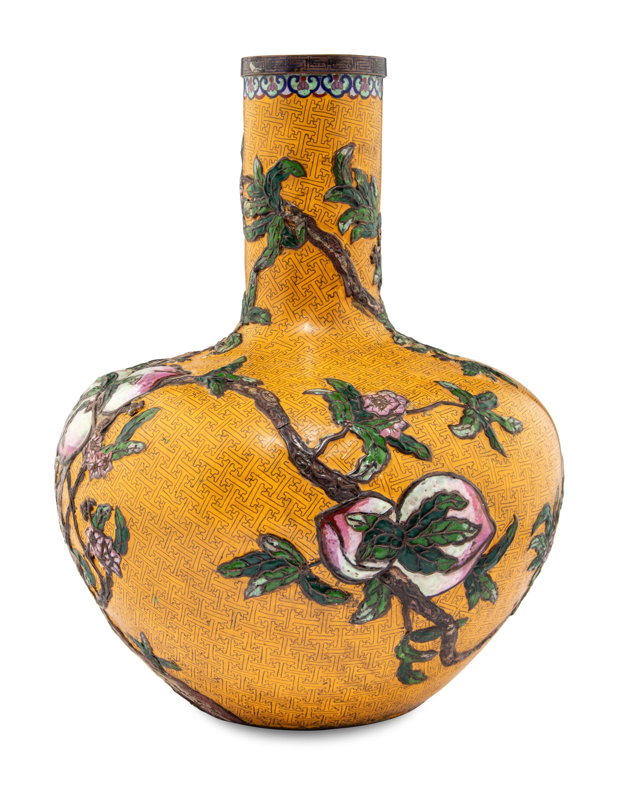 A Large Chinese Cloisonné Enamel Vase