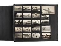 [AVIATION] -- [EARLY PHOTOGRAPHY]. Personal album featuring over 125 photographs of airplanes and pilots as well as other modes of transportation, snapshots, and travel views. Ca 1930s-1940s.
