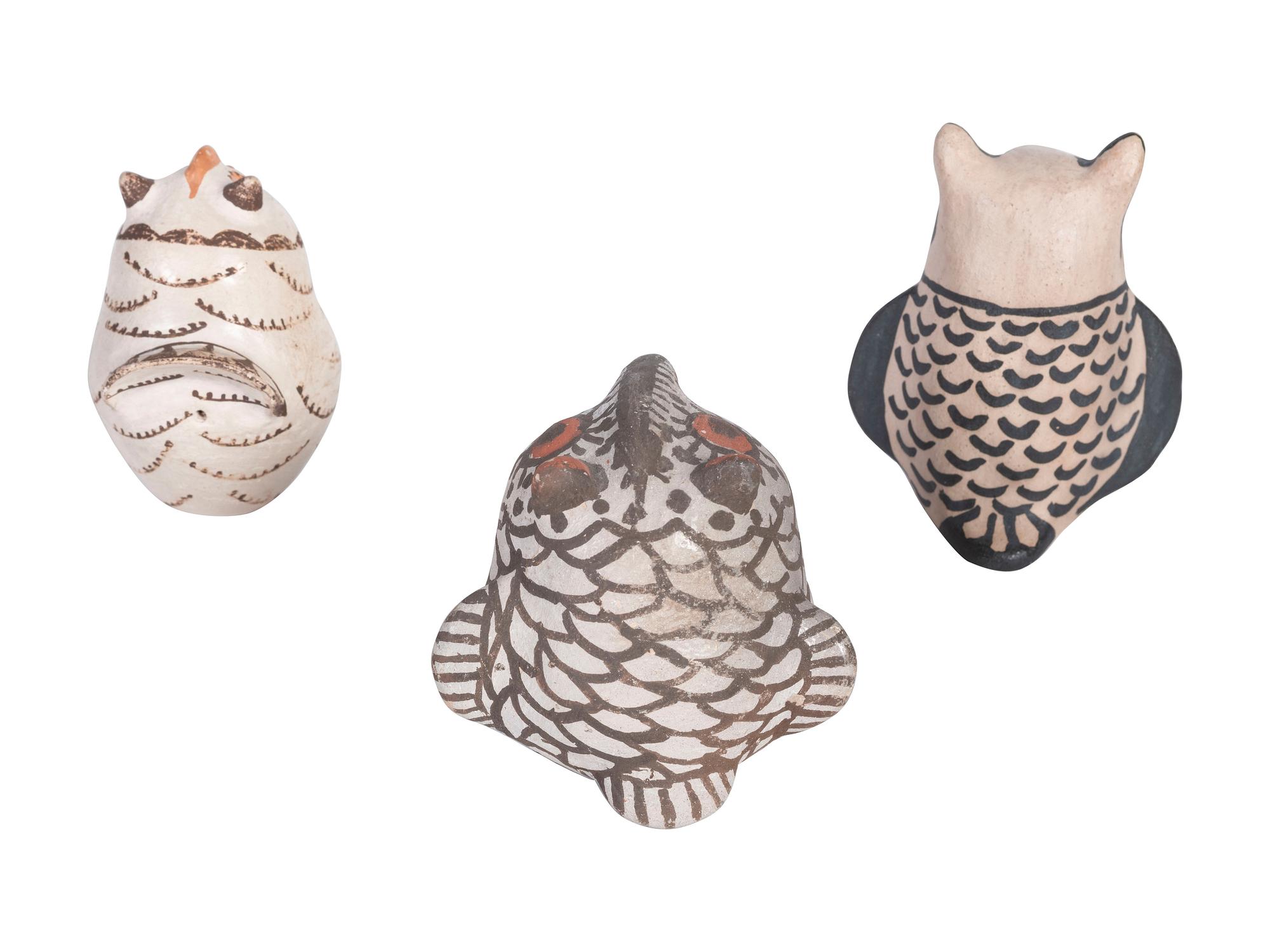 Acoma, Zuni, and Cochiti Pottery Owls