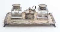 An American Silver Ink Stand Width overall 9 1/4 inches. — FIRST HALF 20TH CENTURY