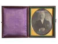 [EARLY PHOTOGRAPHY]. CORNELIUS, Robert, photographer. Sixth plate daguerreotype of an aged gentleman identified as William Jenkins. Philadelphia, ca 1843. [ With: ] Jenkins family photograph and documentation.