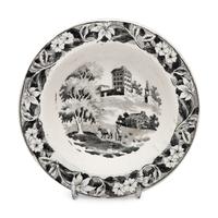 A Set of Staffordshire Black Transfer Decorated Child's Tableware