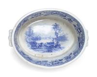 A Transfer-Decorated Ceramic Basin
