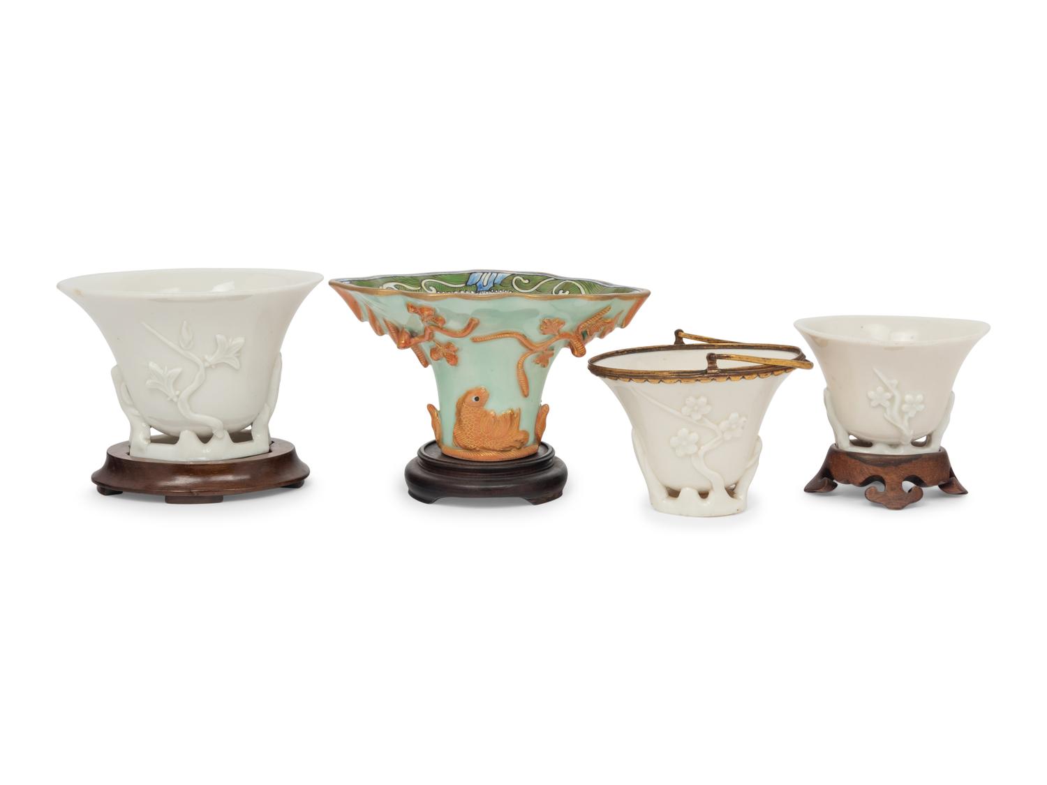 Four Porcelain Libation Cups