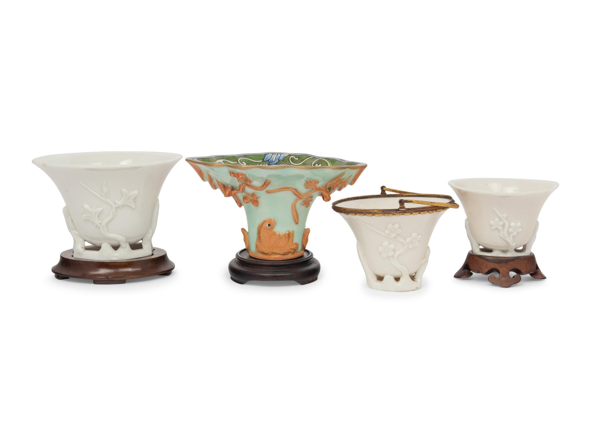 Four Porcelain Libation Cups
