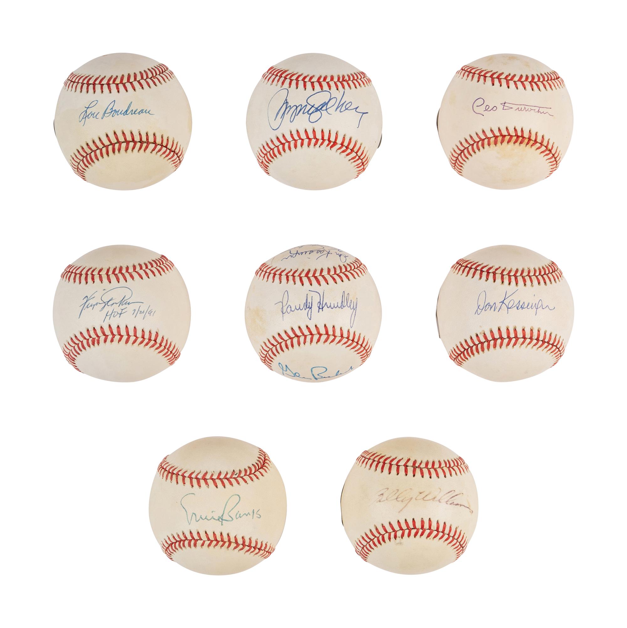 A Group of Eight Chicago Cubs Hall of Fame and Notable Signed Autograph Baseballs (Beckett Authentication Services Certified),