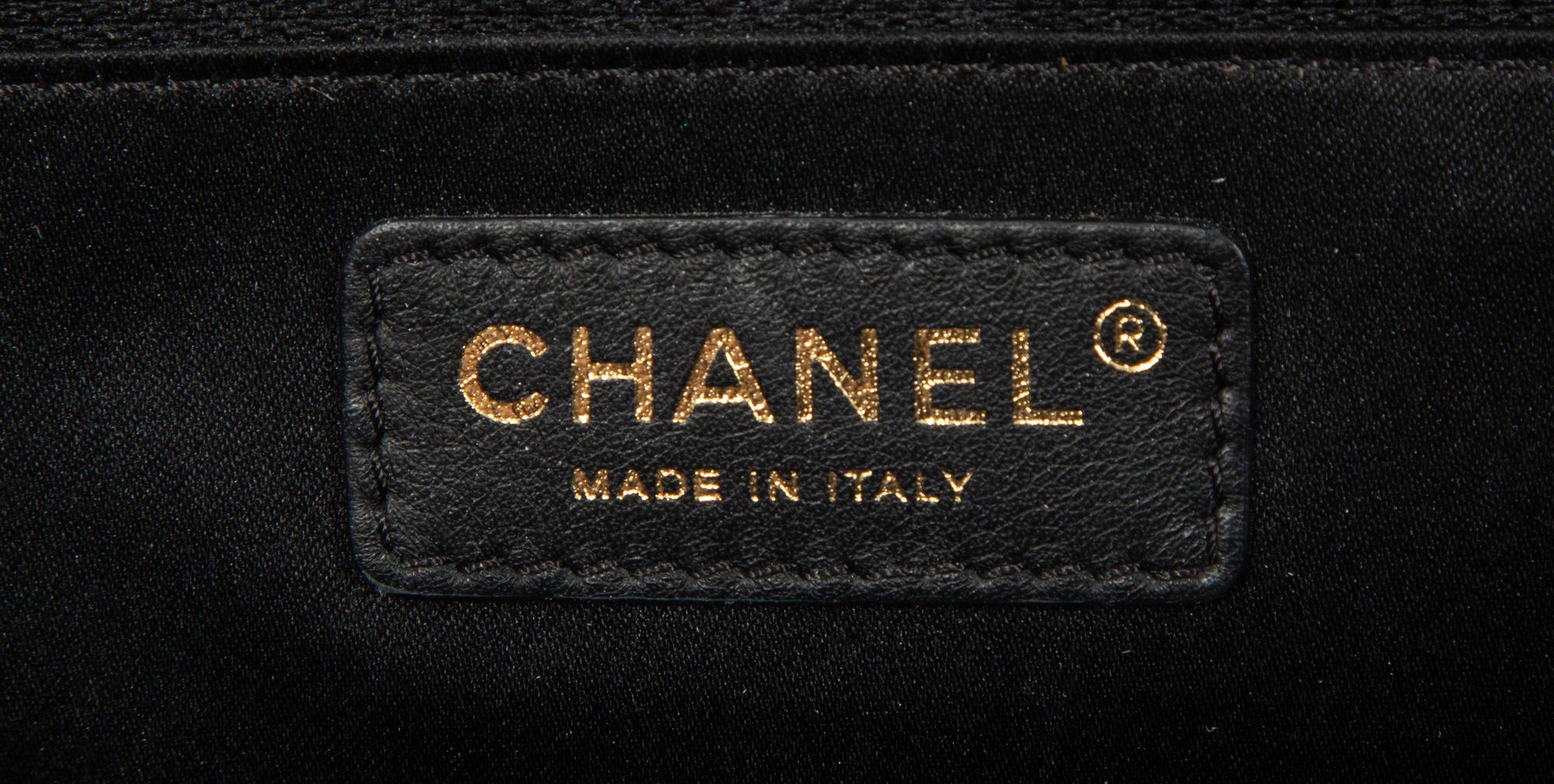 Chanel Quilted Black Leather Tote, 2013