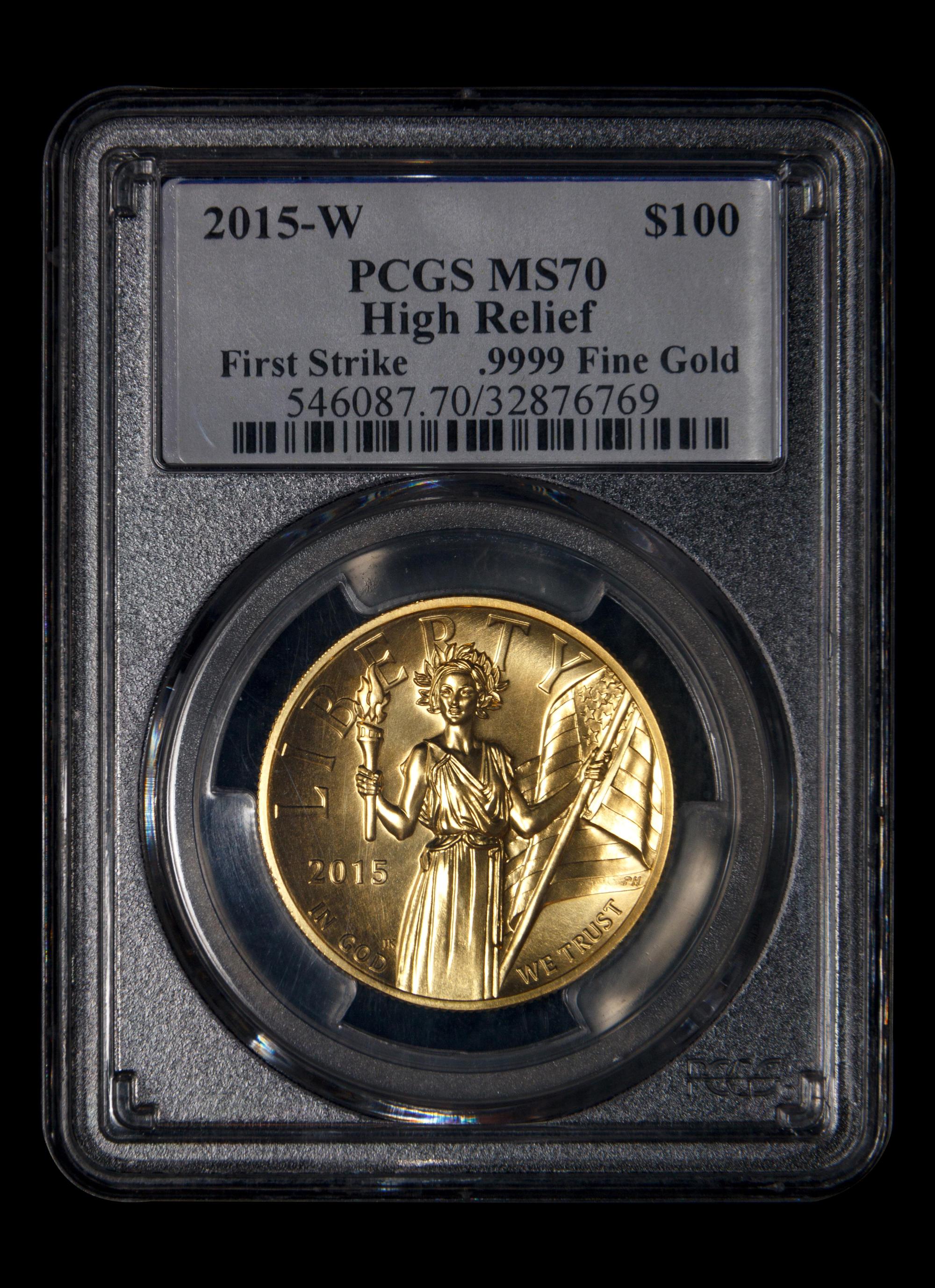 A 2015-W Liberty: High Relief Gold $100 Coin (PCGS MS70)