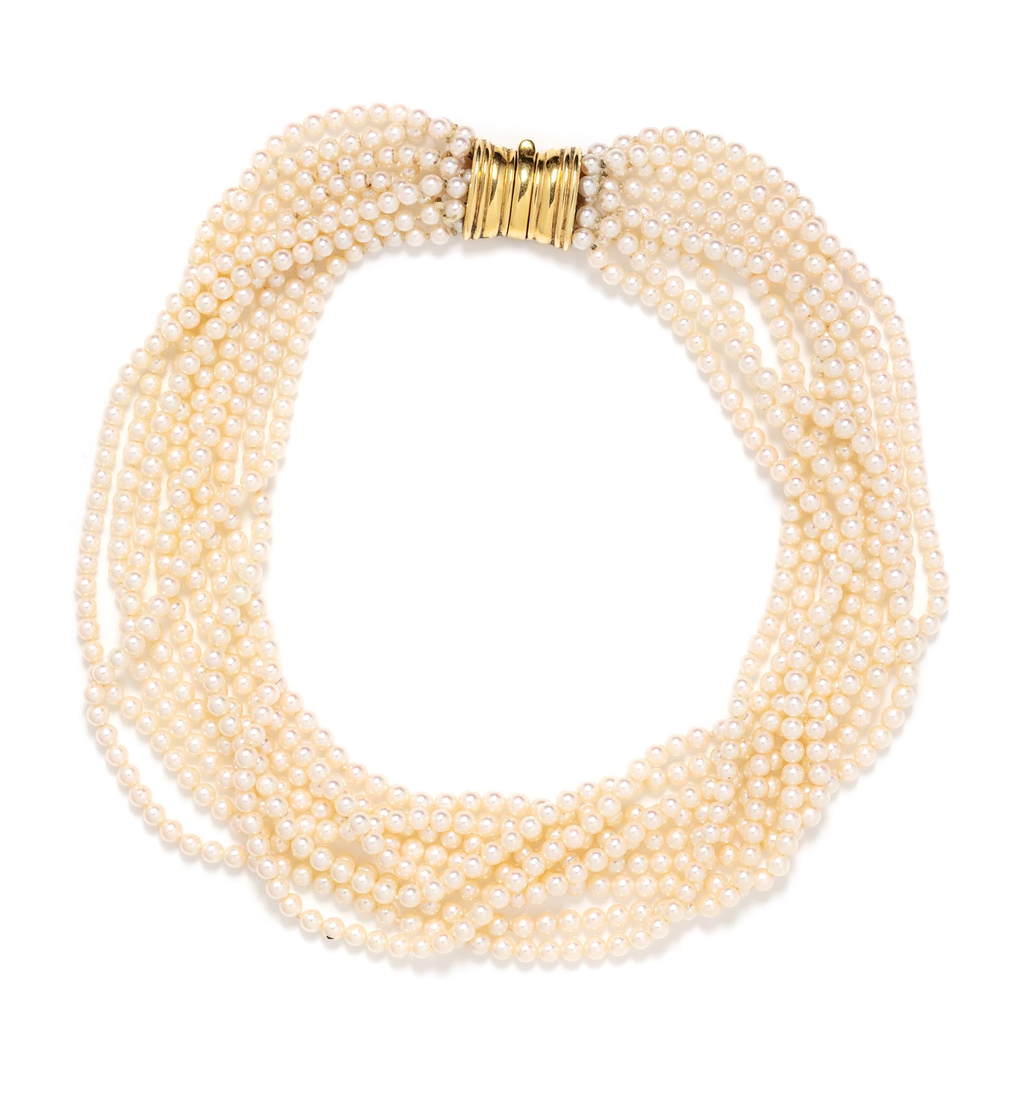 TIFFANY & CO., CULTURED PEARL TORSADE NECKLACE