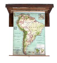 A Cased Set of Schoolhouse Maps Height of case 18 1/2 x width 57 1/4 x depth 5 3/4 inches. — EARLY 20TH CENTURY