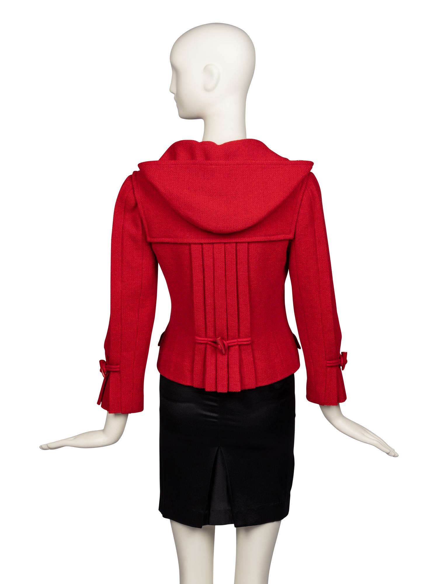 Chanel Red Wool Duffle Jacket, 2006