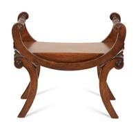 A Regency Style Mahogany Curule Form Tabouret
