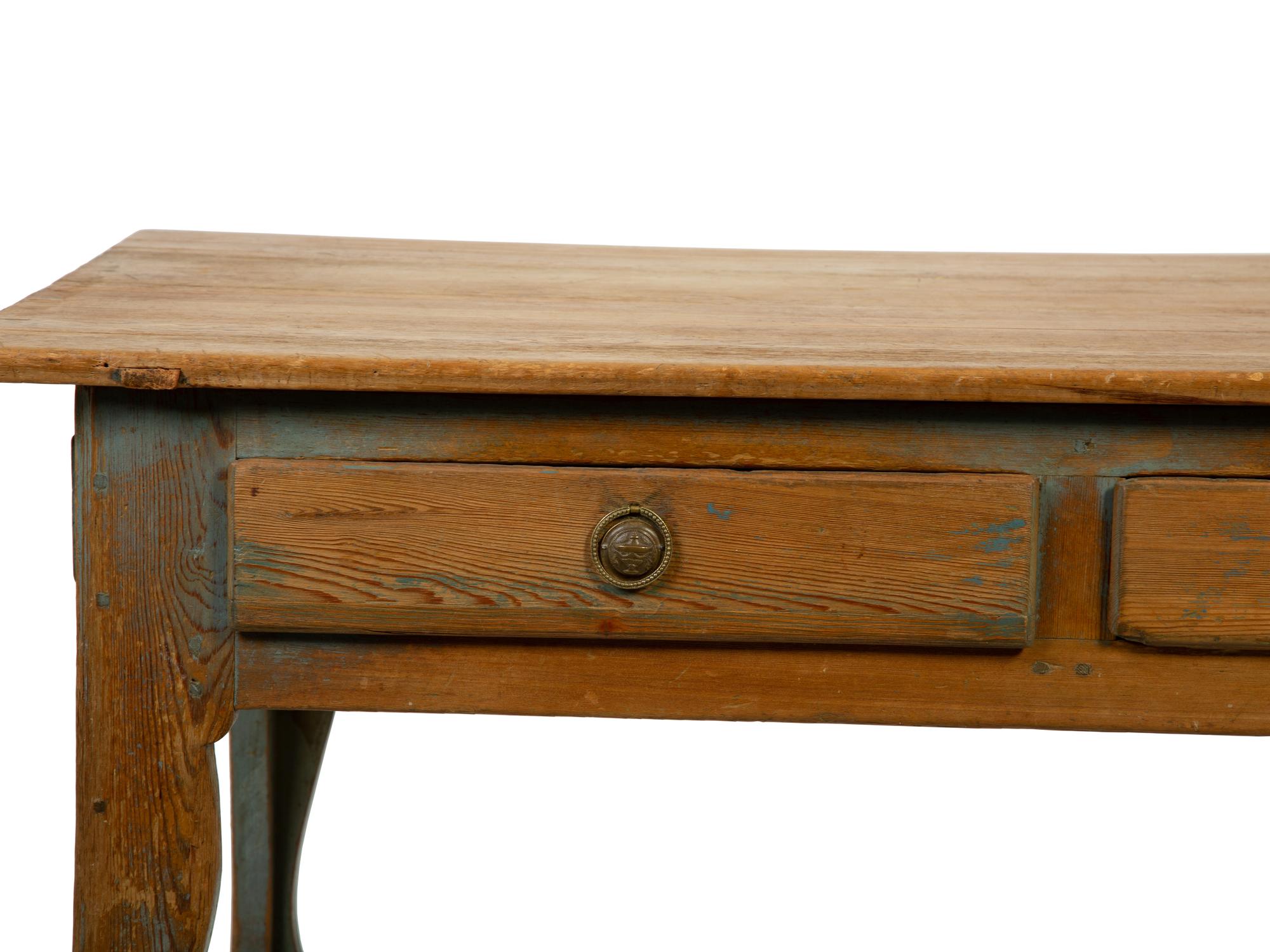 A Swedish Painted Pine Farmhouse Table — 19TH CENTURY