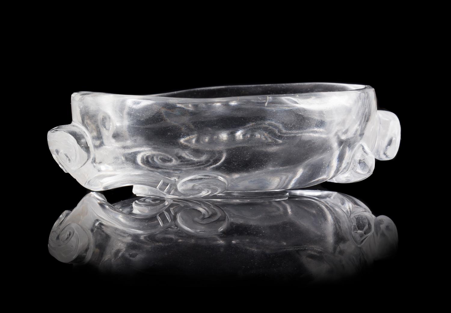 A Rock Crystal Brushwasher Length 3 3/4 inches.