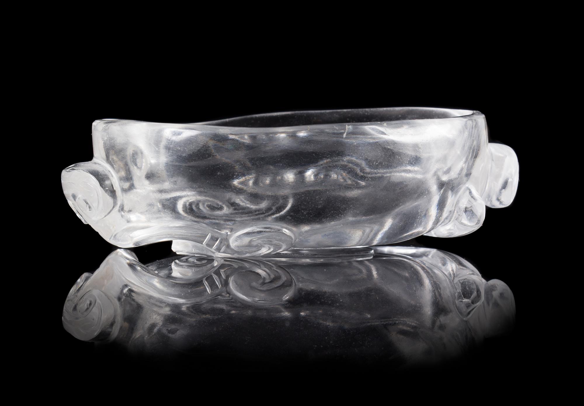 A Rock Crystal Brushwasher Length 3 3/4 inches.