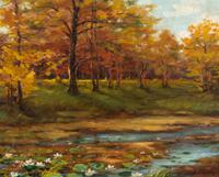 Frank Virgil Dudley, (American, 1868–1957), Autumn Pond