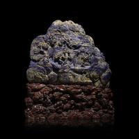 A Large Chinese Lapis Lazuli 'Eight Immortals Crossing the River' Boulder, Qing Dynasty — 清 青金石雕羅漢渡江山子