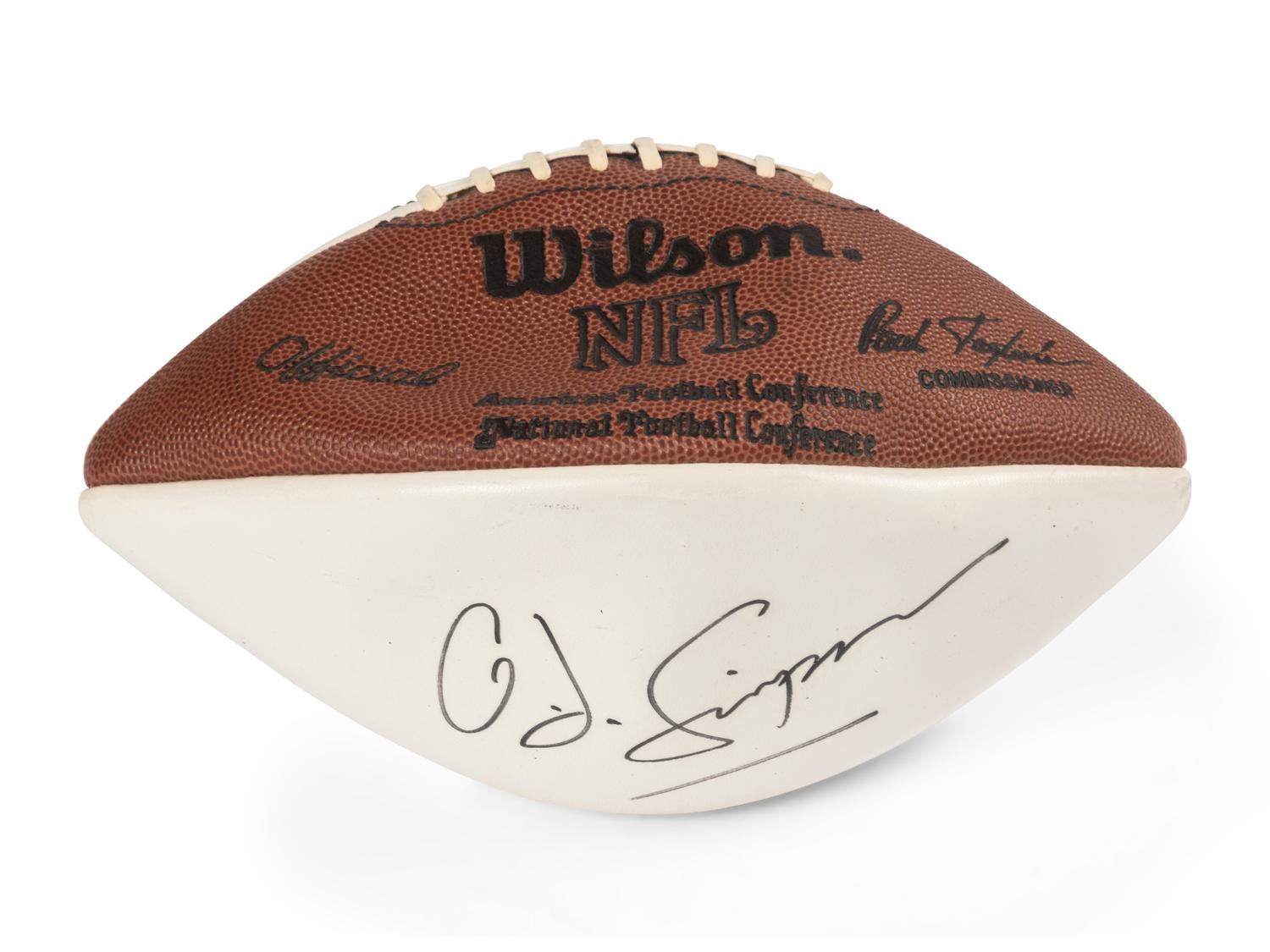 An O.J Simpson Signed Autograph Wilson Football (Beckett Authentication Services Certified)