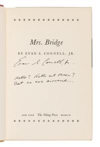 CONNELL, Evan S. (1924-2013). Mrs. Bridge [and] Mr. Bridge . New York: Viking Press; Alfred A. Knopf, 1959, 1969.