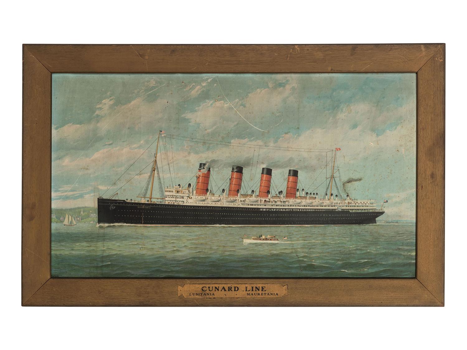Two Ship Line Advertisement Lithographs