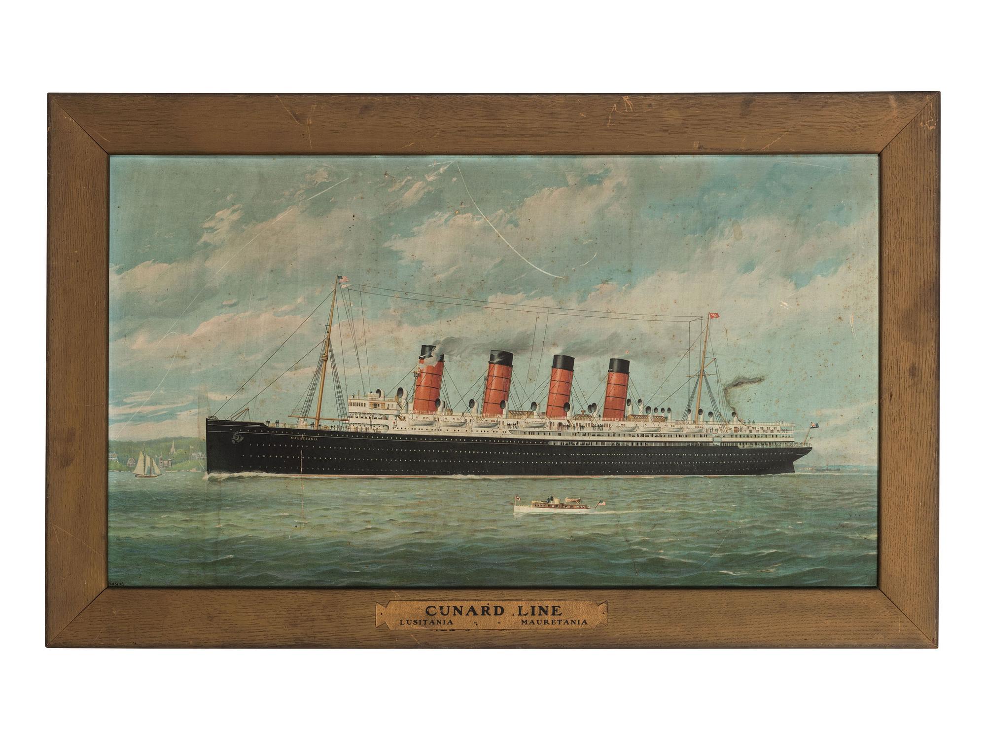 Two Ship Line Advertisement Lithographs