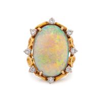 OPAL AND DIAMOND RING