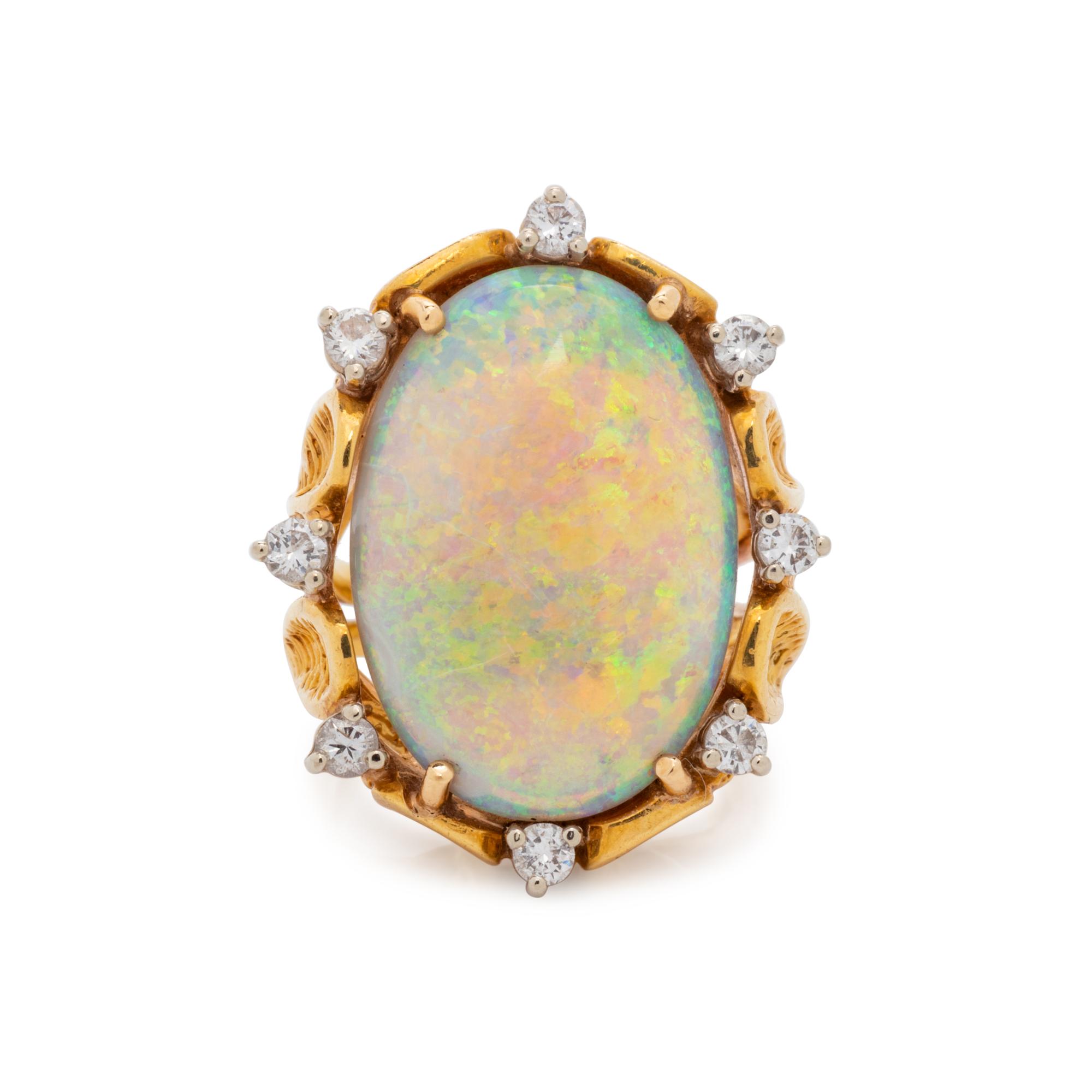 OPAL AND DIAMOND RING