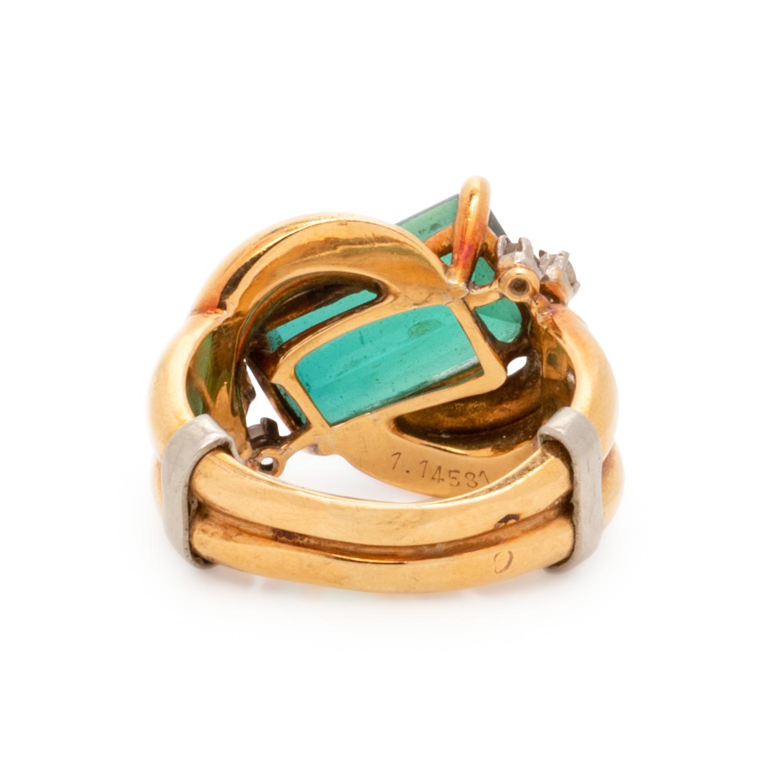 COLLECTION OF GREEN TOURMALINE AND DIAMOND JEWELRY