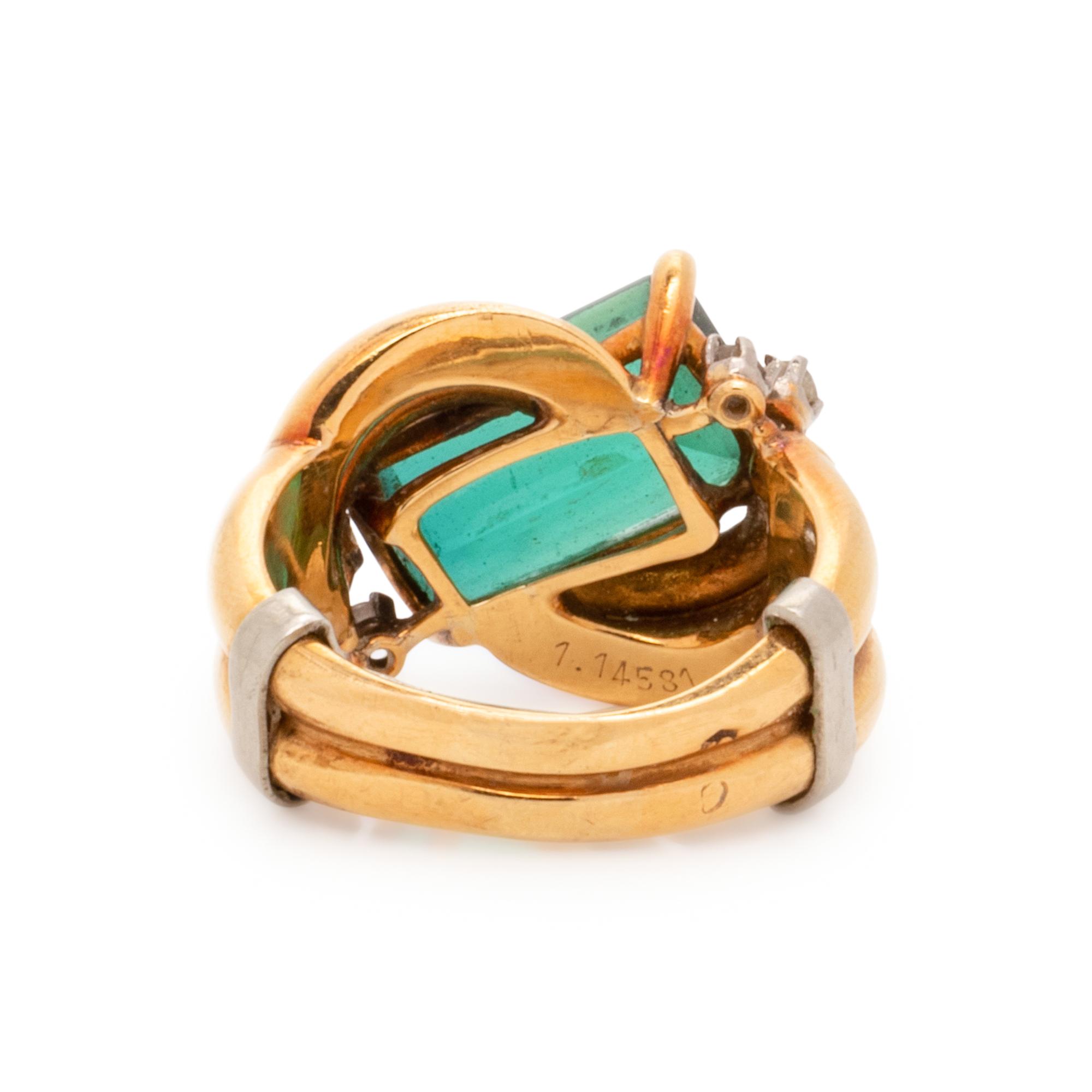 COLLECTION OF GREEN TOURMALINE AND DIAMOND JEWELRY