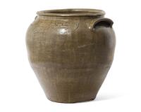 A Rare And Large David Drake Alkaline Glazed Two-Handled Stoneware Storage Jar