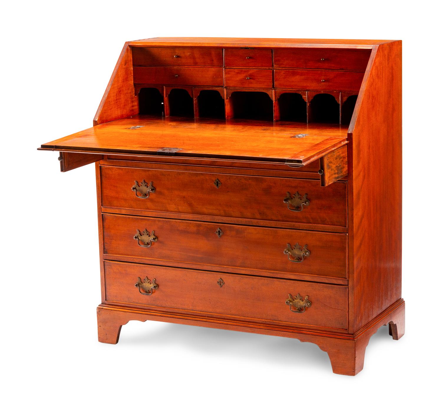 A Chippendale Mahogany Slant-Front Desk