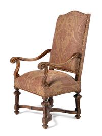 A Pair of Provincial Louis XIV Style Beechwood Fauteuils