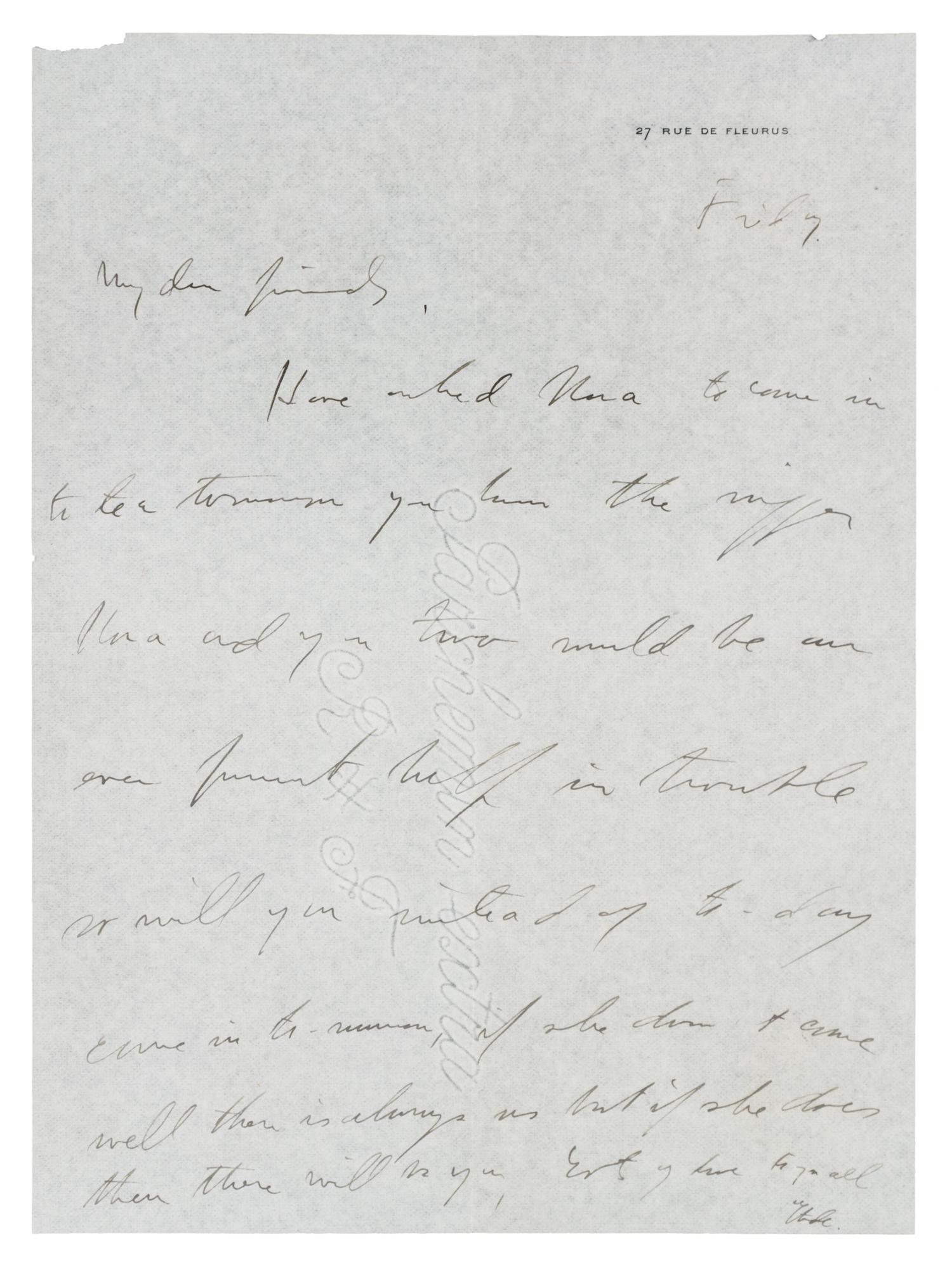 GANDHI, Mohandas K. (1869-1948). Autograph letter signed ("MK"), to Allan Taumer. [Paris], Friday [30 April 1926].