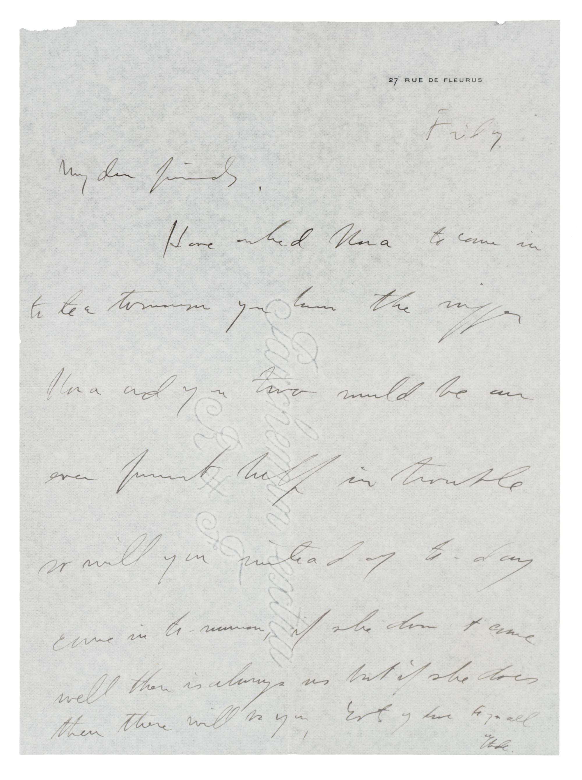 GANDHI, Mohandas K. (1869-1948). Autograph letter signed ("MK"), to Allan Taumer. [Paris], Friday [30 April 1926].