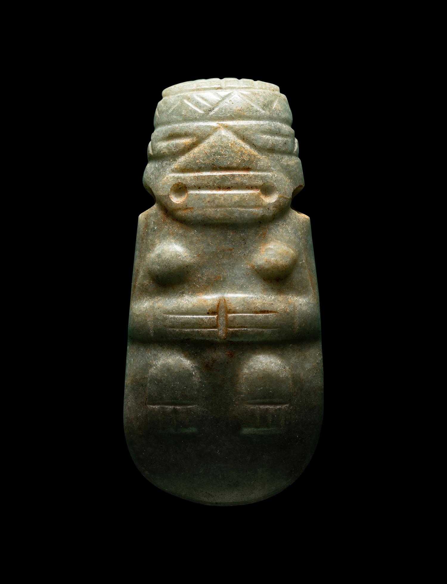 A Costa Rican Jade Female Shaman Pendant
