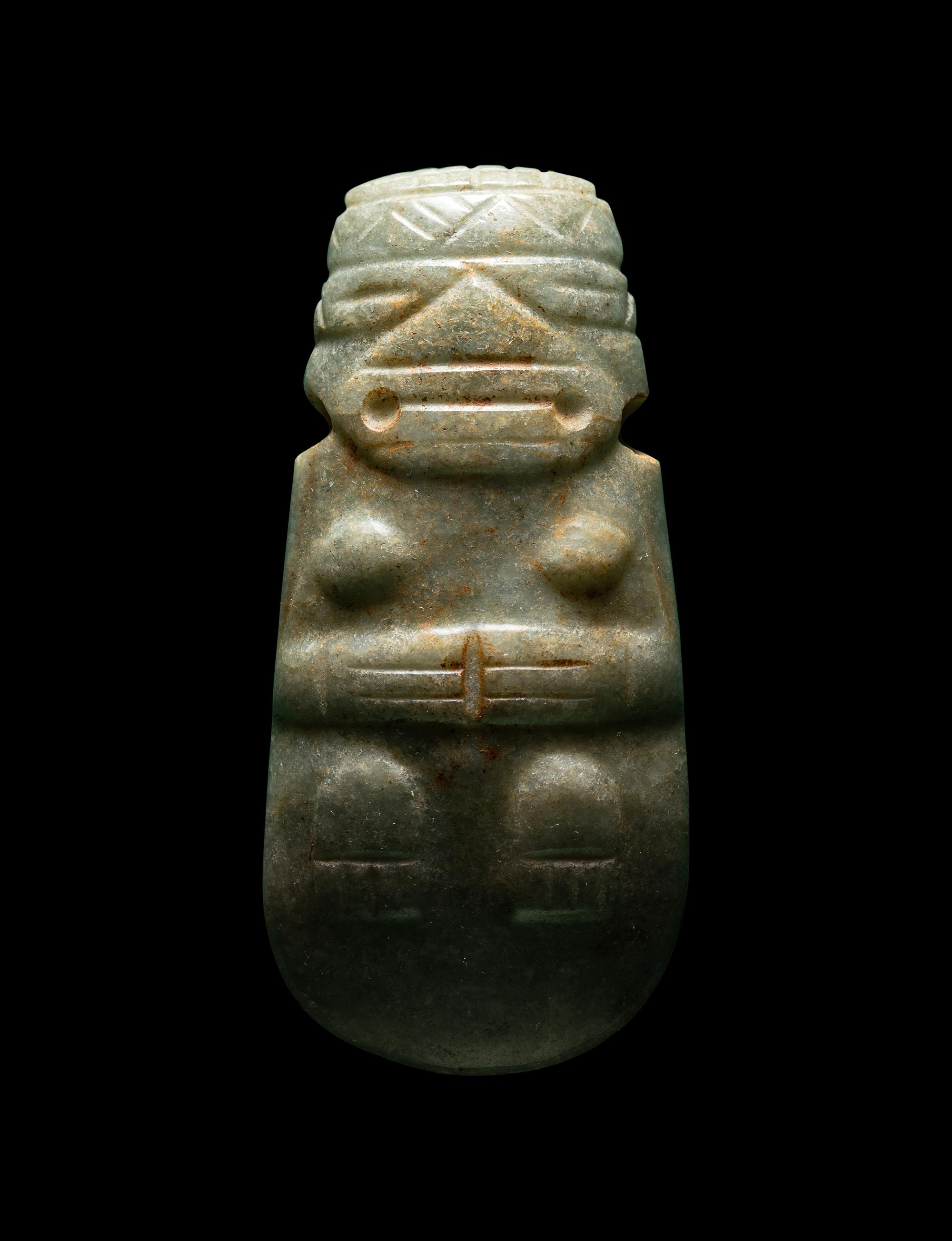A Costa Rican Jade Female Shaman Pendant