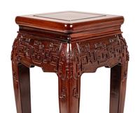 A Pair of Chinese Carved Hardwood Pedestals