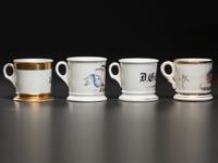 Four Porcelain Shaving Mugs