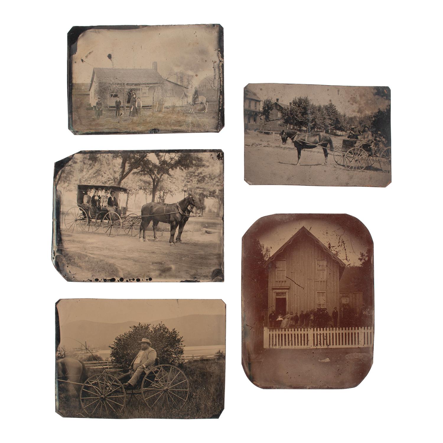 [Early Photography] Group of 8 Outdoor Ambrotypes and Tintypes