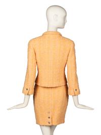 CHANEL, PEACH TWEED SKIRT SUIT