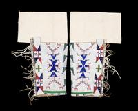 A Pair of Sioux Beaded Leggings Length 17 inches.
