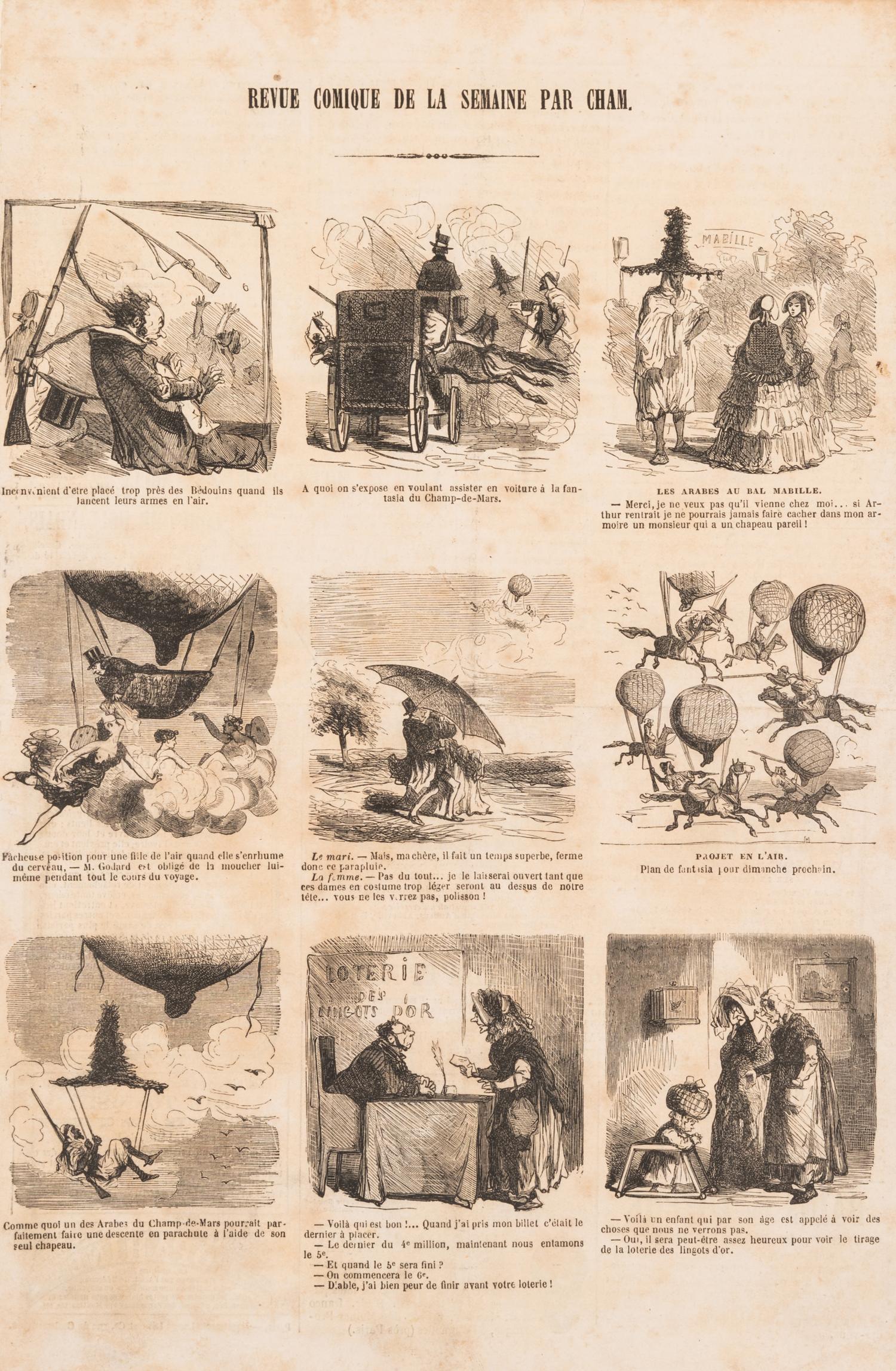 Amédée de Noé (known as Cham), (French, 1819-1879), A pair of works