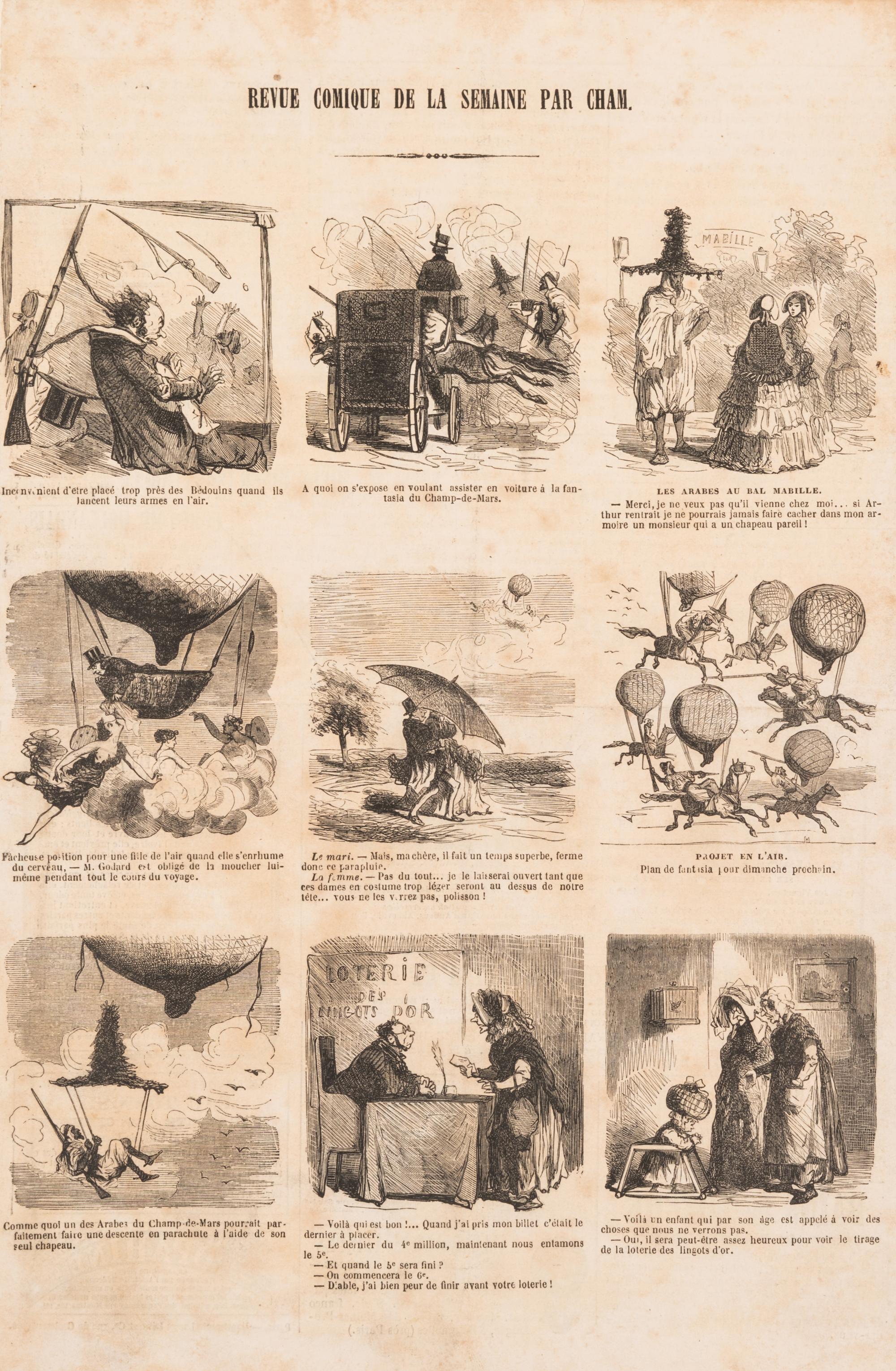 Amédée de Noé (known as Cham), (French, 1819-1879), A pair of works