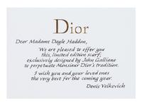 Christian Dior, Silk Scarf signed to Dayle Haddon from John Galliano