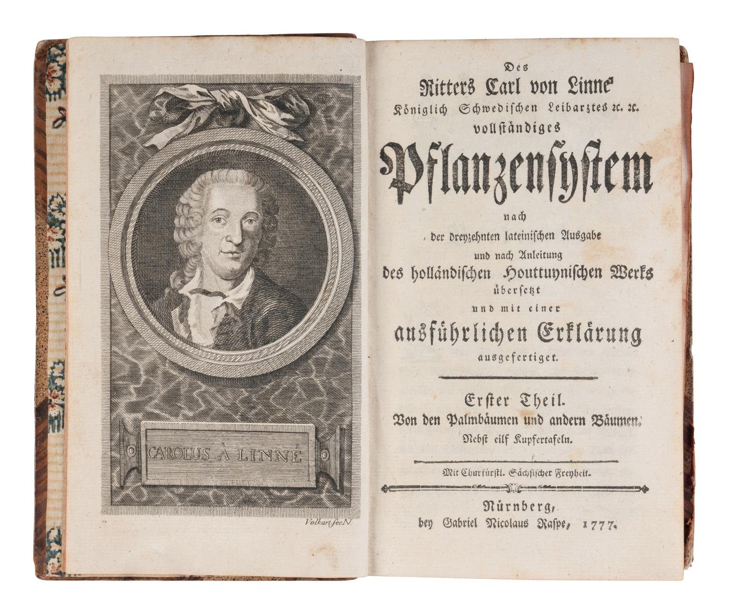 [NATURAL HISTORY]. LINNAEUS, Carl (1707-1778). Vollstandiges Pflanzensystem... Edited by Gottlieb Christmann and Georg Panzer. Nuremberg: Gabriel Nicholas Raspe, 1777-1778.