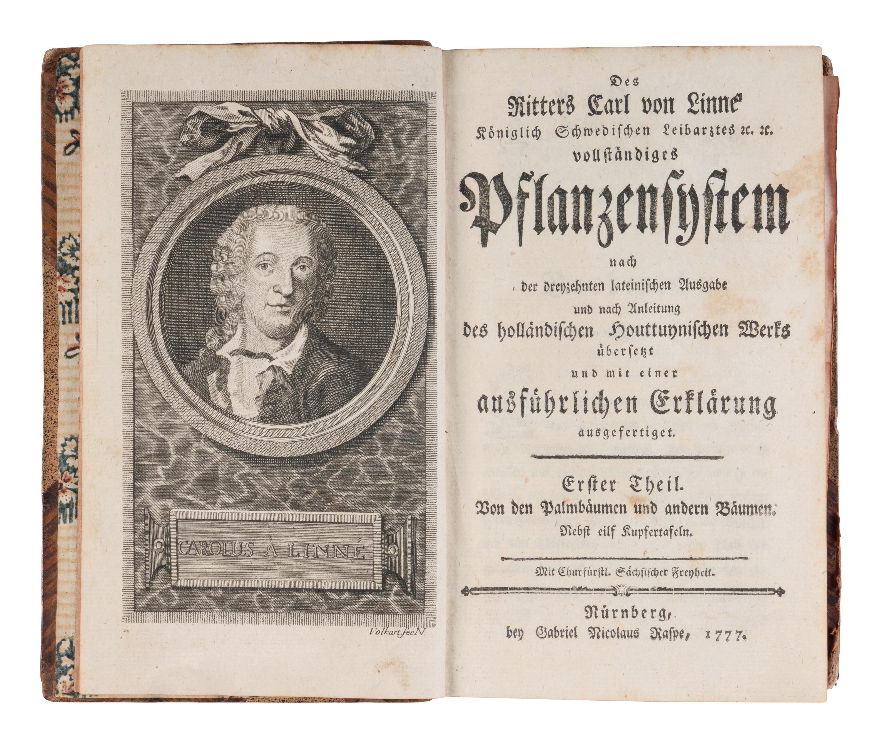 [NATURAL HISTORY]. LINNAEUS, Carl (1707-1778). Vollstandiges Pflanzensystem... Edited by Gottlieb Christmann and Georg Panzer. Nuremberg: Gabriel Nicholas Raspe, 1777-1778.