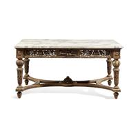 A Louis XVI Style Giltwood and Breccia Capraia Marble-Top Center Table