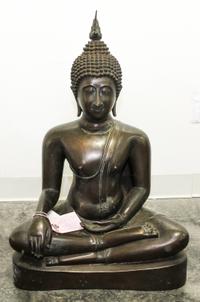 A Bronze Seated Buddha. Height 28 inches.