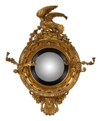A Regency Giltwood Convex Girandole Mirror
