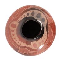 Red, Sienna, and Black Sgraffito Jar